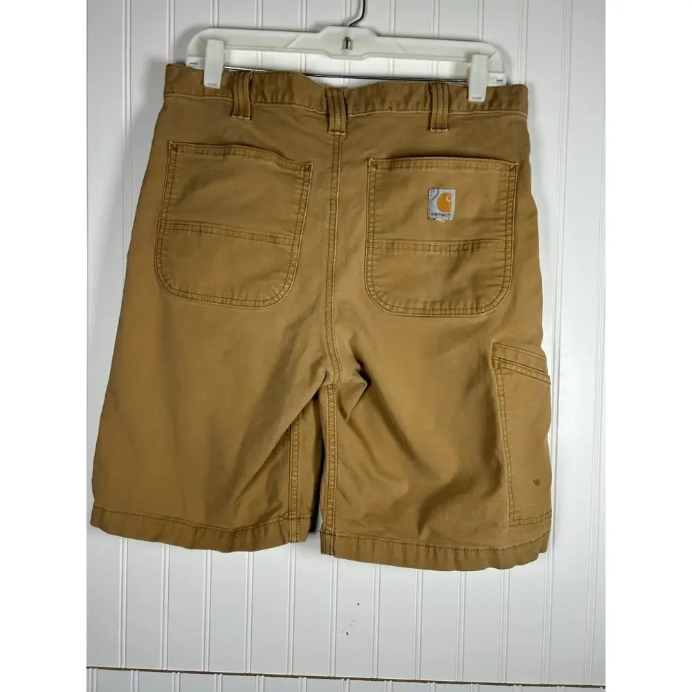 Carhartt Shorts Men Size 32 Brown khaki Rugged Flex Rigby 102514 Relaxed Fit